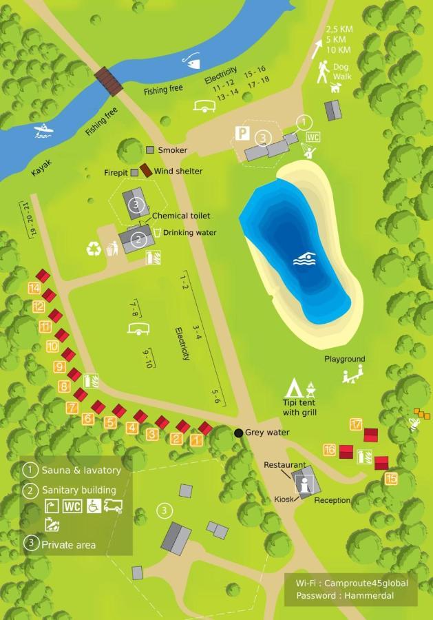 Camp Route 45 Hotel Hammerdal Buitenkant foto